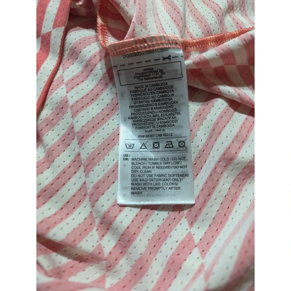 Adidas Golf Ultimate365 Polo Shirt Men's XL Salmon Pink  Heathered Stripes UPF50